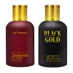 LA' FRENCH Ambition & Black Gold Perfume Combo Set For Men & Women -100ml + 100ml | Premium Luxury Long Lasting Fragrance Spray | Eau De Parfum | Ideal For Men & Women | Perfume For Men & Women | Pack Of 2
