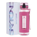 SKYTONE Sports Water Bottle, 1L (32oz) Leak Proof & BPA Free Tritan Plastic Reusable Water Bottles, Ideal Gift for Travel Gym fitness Running School With Silicon Grip (RED)