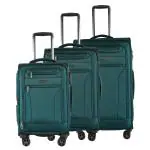 Nasher Miles Berlin Expander Soft-Sided Polyester Luggage Set of 3 Teal Trolley Bags (55, 65 & 75 cm)