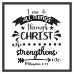 Christian Wall Photo Frame with Bible Verse I Can Do All Things Philippians 4:13 - 12x12 inches Akshar Ganesh Kala