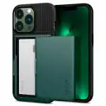 Spigen Slim Armor CS Midnight Green Polycarbonate, Thermoplastic and Polyurethane Card Slot Back Cover Case for iPhone 13 Pro 7.66 x 15.18 x 1.38 cm