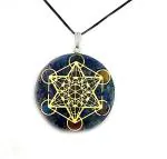 Astroghar Lapis Lazuli Lajwat Metatrons Cube Merkaba Sacred Geometry Chakra Chips Crystal Red Pendent For Men And Women
