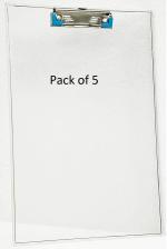 Shining Zon Acrylic Unbreakable Clipboard Writing Pad, for Office, Exam Board for Kids/Students, Transparent Exam Pad, Examination Clipboard Size 9.5 x 13.5 Inches (Pack of 5)