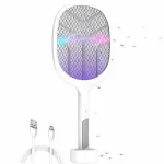 Mr. Right Mosquito Racket Bat with UV Light Mosquito Killer Lamp Bug Zapper | Made in India Long Lasting 1200mAh Lithium-ion Rechargeable Battery (White)