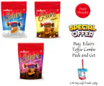 Eclairs Toffees Combo Pack 500 g x 3 Zipper Pouches and get CN JOY Coconut Toffee Gift Box 130 g