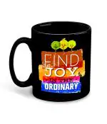 Whats Your Kick Find Joy In The Ordinary Printed Black Patch Ceramic Coffee Mug Tea Mug 325ml