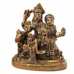 GURU JEE Shiva Parvati Ganesh Idol Shiv Parivar Murti Statue Sculpture - Hindu Lord Shiva Idols Family Sitting On Nandi Shivling Showpiece Figurine for Home Office Temple Mandir Decoration