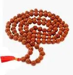 Feel Touch Mart Moksh Spiritual Lord Shiva Blessing Rudraksha Jaap Original Certified Energized Bead Pure Rudraksha Mala 108+1 Round Bead for Wearing