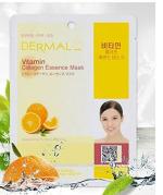 Dermal Collagen Essence No.5 Vitamin Full Face Facial Mask Sheet Combination Skin Type 23 g (Pack of 10)