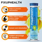 Fixuphealth Electrolyte Tablets with Vit C& Natural Amla 1000mg Vit C Zinc Effervescent Tablets