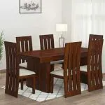LAXMI NATURE WOOD Craft Solid Sheesham Wood 6 Seater Dining Table Set with Six Chair for Living Room Hall Office Hotel | Wooden Dining Room Sets for Home Kitchen | Teak Finish (French Country)