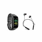 ZuZu, move for more better. Black Smart Watch Built In TWS Wireless Bluetooth Earphone
