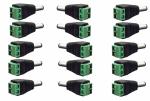 AdzMozi New, DC Pin Connector 12V DC Power Connector 5.5mm x 2.1mm Jack Socket for Led Strip, CCTV Security, Camera Cable Wire Ends Plug Barrel Adapter - Pack of 15
