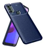 Golden Sand for Motorola Moto E40 Back Cover Drop Tested Shock Proof Slim Armor Aramid Carbon Fibre Rugged TPU Case for Motorola Moto E40, Blue