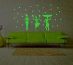 DreamKraft Green Vinyl Glow In The Dark Dancing Lady Radium Sticker 72x40 cm