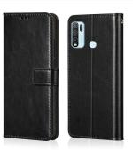 AmericHome Vivo Y30, Model 1938, Vivo Y50, Model 1935 Black Rubber, Cloth, Artificial Leather Shock Proof Mobile Back Cover