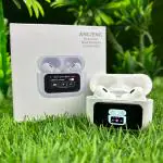 Jainplic ENC Air Pods Pro 2nd Gen with Touch Screen Display Music Wallpaper Change Bluetooth Headset (White, True Wireless)