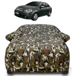 Auto Hub Chevrolet Aveo Car Cover with Mirror Pocket and Soft Cotton Lining,Waterproof Chevrolet Aveo Car Body Cover, Army Print