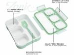 Zoroba Leak Proof 4 Compartment Lunch Box Reusable Microwave Freezer Safe Food Containers