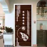 BP Design Solution 76.2 cm Leaf Circle Door Sticker Wallpaper Self Adhesive Sticker (Pack of 1)