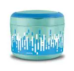 Milton Aqua Green Plastic, Stainless Steel Big Bite Insulated Inner Tiffin Box With Additional Plate And Handle, 900 Ml