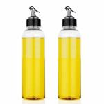 Primelife Plastic 1000ML Plastic Olive Oil Dispenser Vinegar for Kitchen with Airtight Lid (Oil Dispenser)(Set of 2)