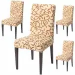 HOKIPO Dining Chair Cover Set of 4 Seater Stretchable Elastic Slipcovers (AR-4038-D1*4)