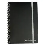 Pukka Pad A5 Size Single Line Ruled Notebook 160 Pages Perforated Pages Black Polyprop Cover Black Business Series