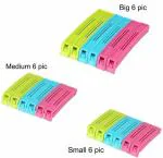 Fitaza Bag Sealing Clips Large, Medium, Small BPA Plastic Plastic Clips (Set of 18, Multicolor)