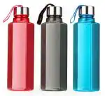 Hexa Steel Cap water bottle set of 3 ,water bottle - 1000 ml(1 Litre) water bottles for home, Transparent water bottles for fridge, water bottles