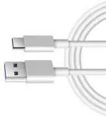 maxxcen Type C 6 A 1 m 6A USB TYPE C SUPER FAST/W10/DASH/VOOC DATA CABLE ONLY (Compatible with ALL C TYPE MOBILE PHONE CHARGER CABLE, White, One Cable)