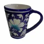 CRAFT PARK Blue Pottery Handmade Coffee&Tea Mug/Cup (250 ml)(Mug-CPM1)
