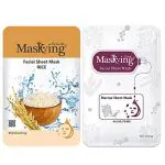 MasKing Beauty Diva Facial Sheet Mask of Rice, Algae & Pearl Extract for Skin Soothing, Toning, Fairness & Brightnening for Women & Men Combo Pack of 2 (40ml)