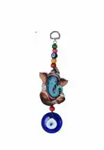 COLOR NATION Trendy Ganesha Feng Shui Evil Eye Wall Hanging CNEEH-012 Luck Attract Positive Energy and Gifting Purposes Evil Eye is for Nazar Dosh Nivaran Ideal for Home, Office, Shop and Car