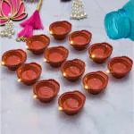 MOSTSHOP Water Sensor Eco-Friendly Led Diyas Candle E-Diya, Warm Orange Ambient Lights, Battery Operated Led Candles for Home Decor, Festivals Decoration Diwali Lights Diva(Pack of 12)