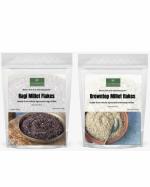 GOODNESS FARM Sprouted Millet Poha/ Flakes 400 gms x 2- Combo| Ragi Flakes| Browntop millet Flakes