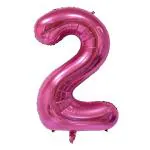 Bubble Bells large 2/Two Number Foil Balloon 16 inch in Pink color for happy birthday ,anniversary, party decoration |number 2 foil balloon Pink|16 inch foil balloon | decoration items.