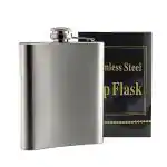 KATHIYAWADI Jack Daniel's Design Embossed 8 Oz (230 Ml) Stainless Steel Hip Flask - Alcoholic Beverage Holder