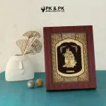 PK & PK JEWELLERS Lord Radha Krishna with Peacock | 24KT Gold Frame | Elite Collection | Medium Size [25x32 cm] (For Premium Gift, Temple, Table Decor, Home Decoration)