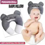 Pandaoriginals Microfibre Toons & Characters Baby Pillow Pack of 1 (Grey, White)