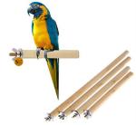 Sage Square Habitat Wooden Perch Stand Toy For Birds Budgie Cockatiel Parrot Hamster Squirrel (Set Of 4)