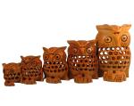 ORIVILLE Handcrafted Wooden Owl Family Set (30 x 4 cm) (set of 5)