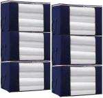 Arvanaindia Blue Polypropylene Blanket Cover Bag (Pack Of 5)