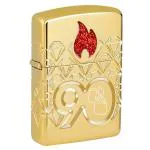 Zippo Metal 90th Anniversary Collectible of The Year 2022 Windproof Pocket Lighter Gold and Red