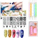 Royalkart Nail Stamping Kit 1 Stamping Image Plate, Jelly Nail Silicone Stamper & Scraper