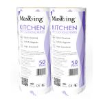 MasKing Purple Pattern Sheet Kitchen Tissue, Swipe, Towel Roll Multi-Purpose Dry Cleaning Roll Reusable Washable Easy to use Cleaning Tissue Household Sheet (50 Pulls Per Roll) Pack of 02