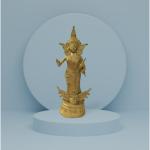 ZineArt Authentic Handcrafted Dokra Lakshmi Idol | Antique Metal Craft (H: 14 Inches).