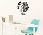 Lanstick Vinyl Multicolor Creative Work Brain Image Self Adhesive Wall Sticker 24 inch