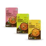 Organic Tattva 300g North-Indian Masala Combo|(Rajma Masala 100 Gram 1 Pack, Chana Masala 100 Gram 1 Pack & Garam Masala 100 Gram 1 Pack) | Rich in Flavour| Dry Roasted Authentic and Aromatic Spice Blend