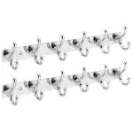 Rawk Stainless Steel Xylo Khunti Bathroom Cloth Hooks Hanger Door Wall Bedroom Bathroom Robe Hooks Rail for Hanging Keys,Clothes,Towel Steel Hook (Silver -Pack of 2)